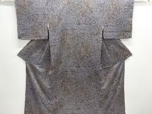 未使用品　人物・花鳥更紗模様小紋着物